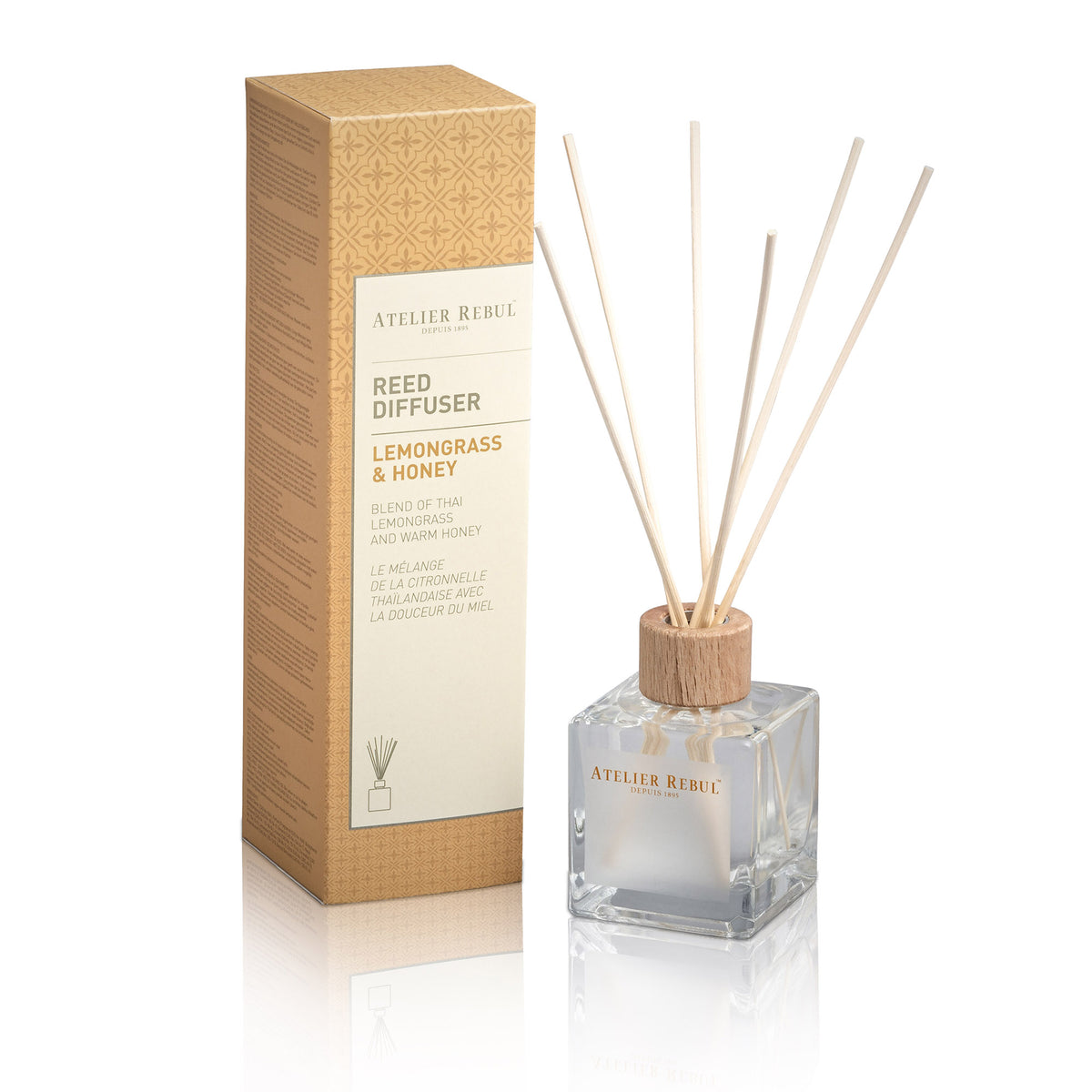 Citroengras & Honing Geurstokjes 120ml - Atelier Rebul