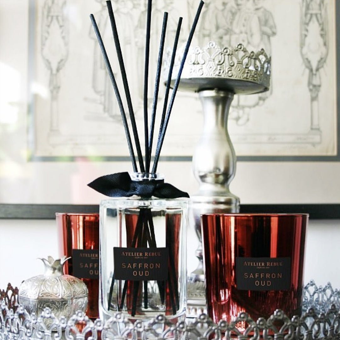 Saffron Oud Geurstokjes 200ml - Atelier Rebul